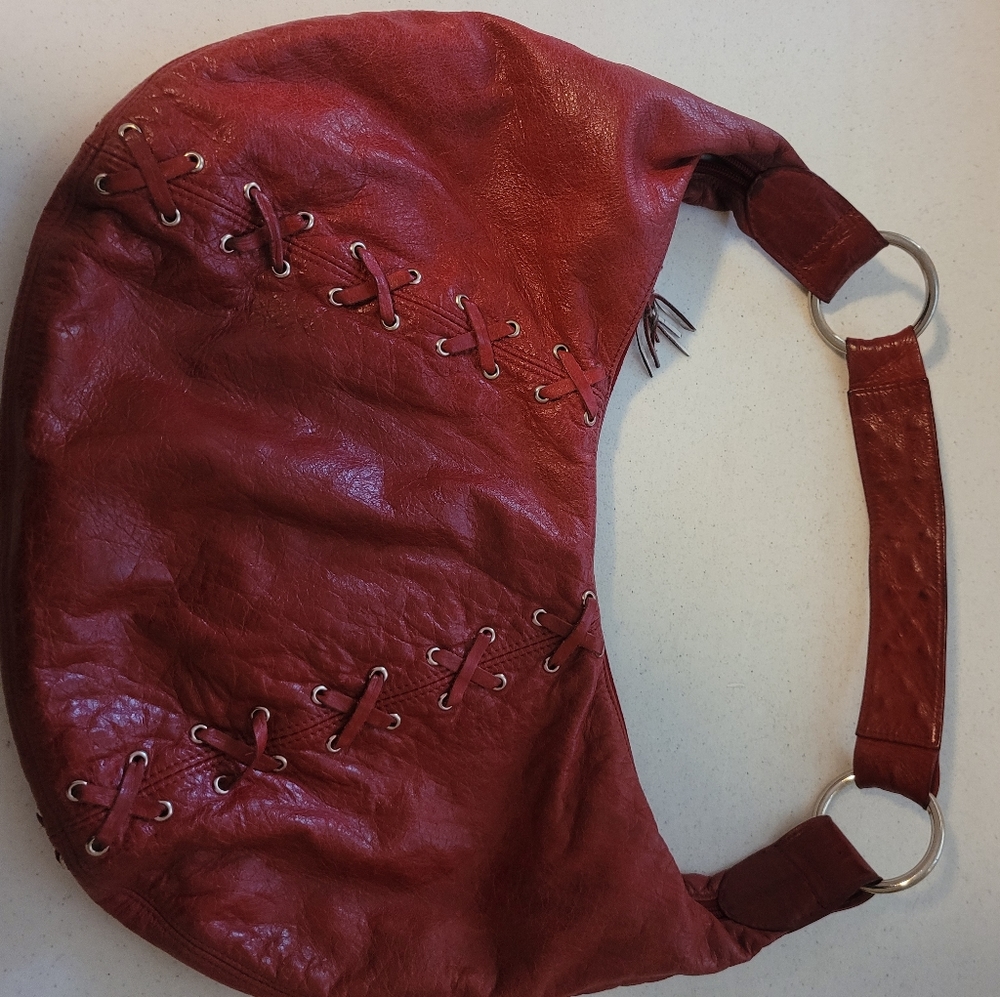 NEW Junior Drake Red Leather Clutch Purse